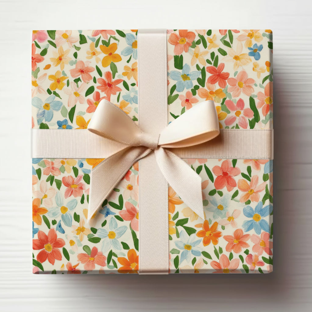 Vibrant Floral Gift Box with Bow for Special Occasions