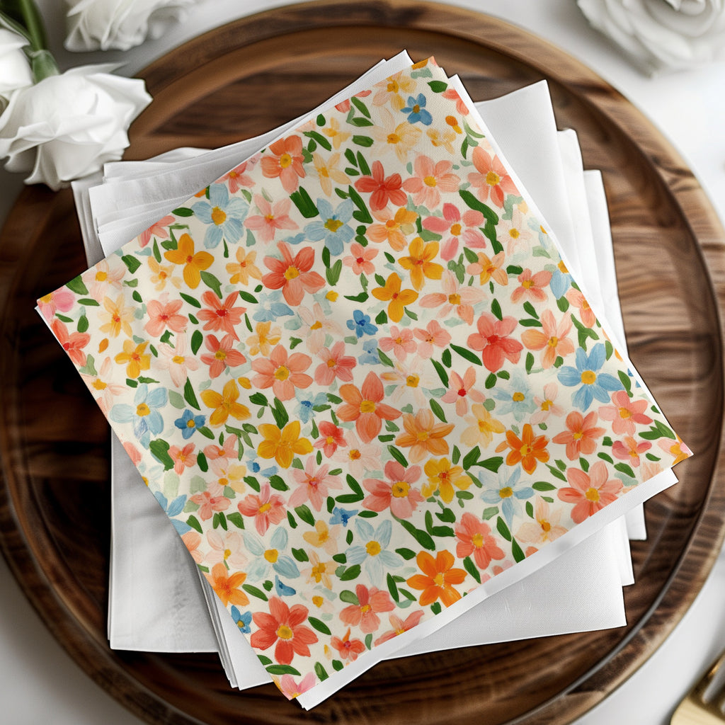 Vibrant Floral Designed Pattern Printed Paper Product