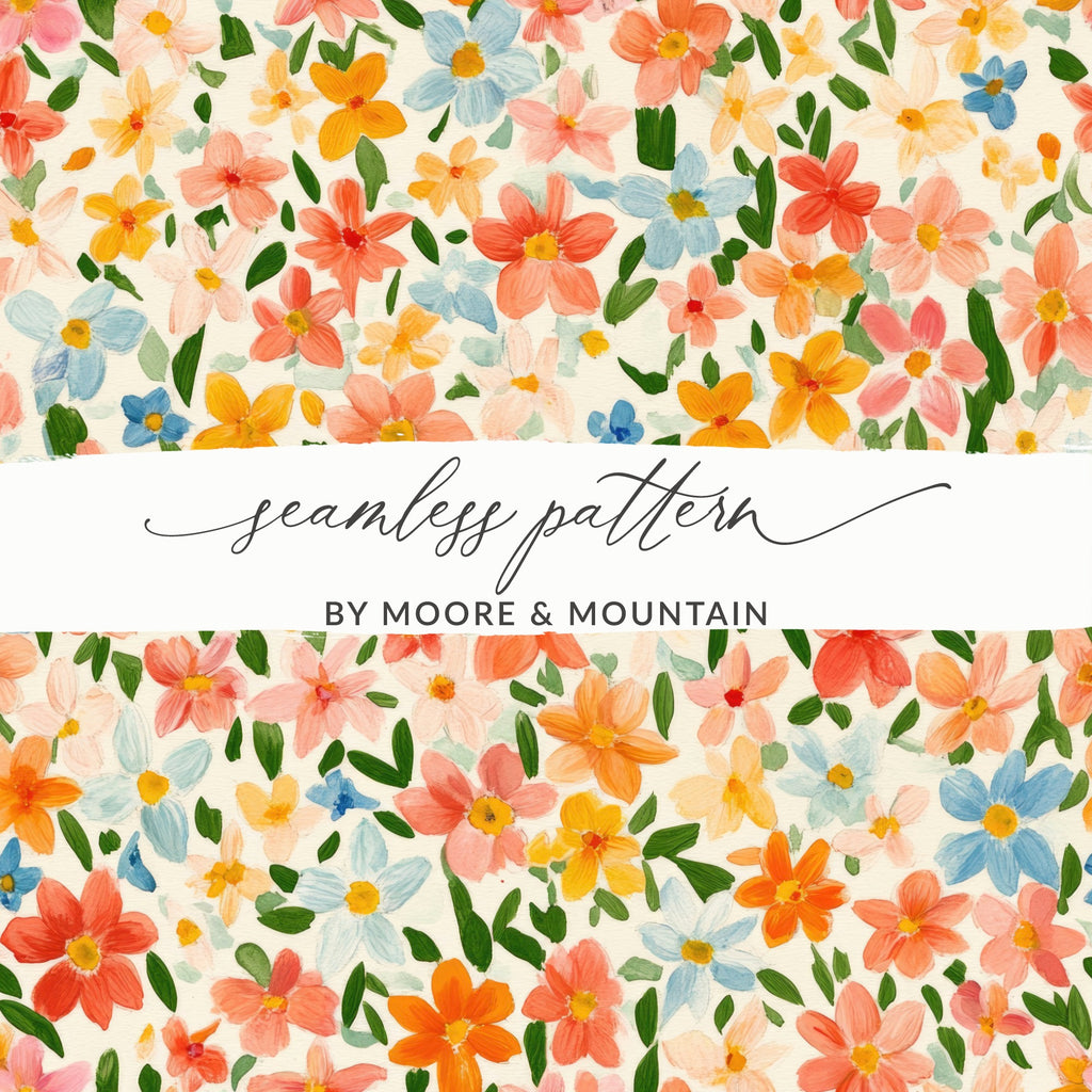 Vibrant Floral Seamless Pattern by Moore Mountain Design