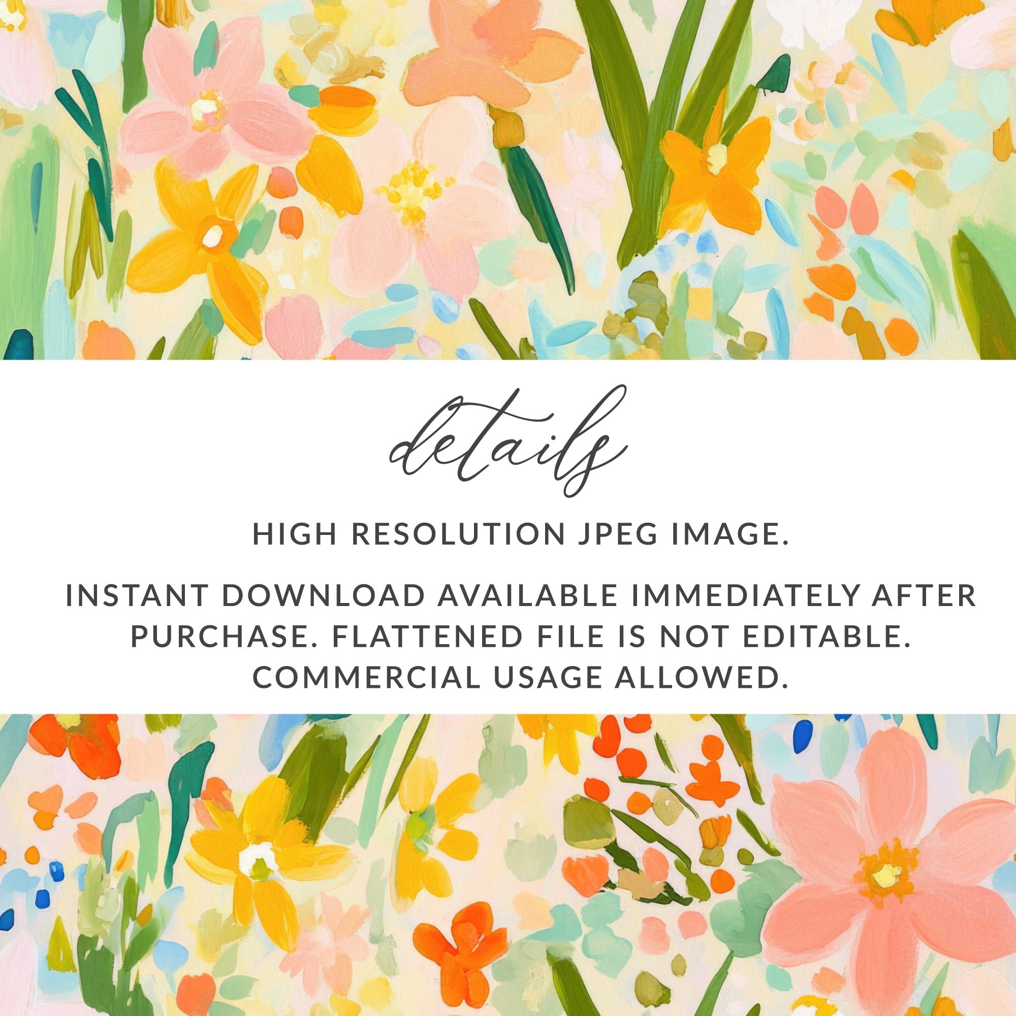 Colorful High Resolution Floral Art Instant Download