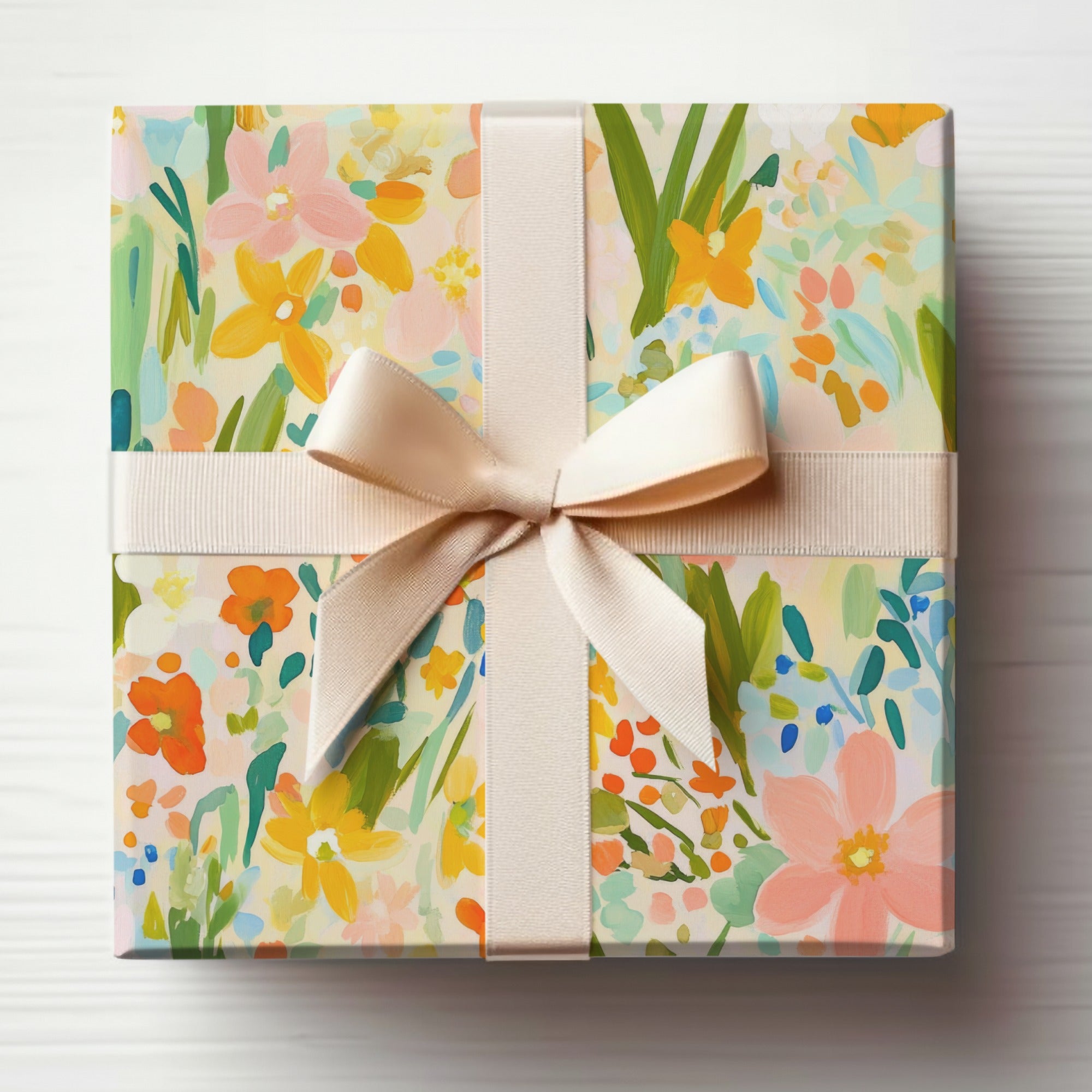 Elegant Floral Gift Box with Ribbon for All Occasions