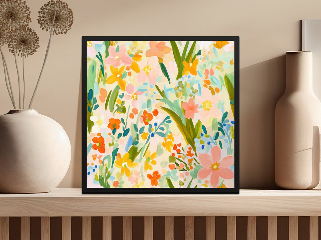 Colorful Floral Artwork Print for Home Decor