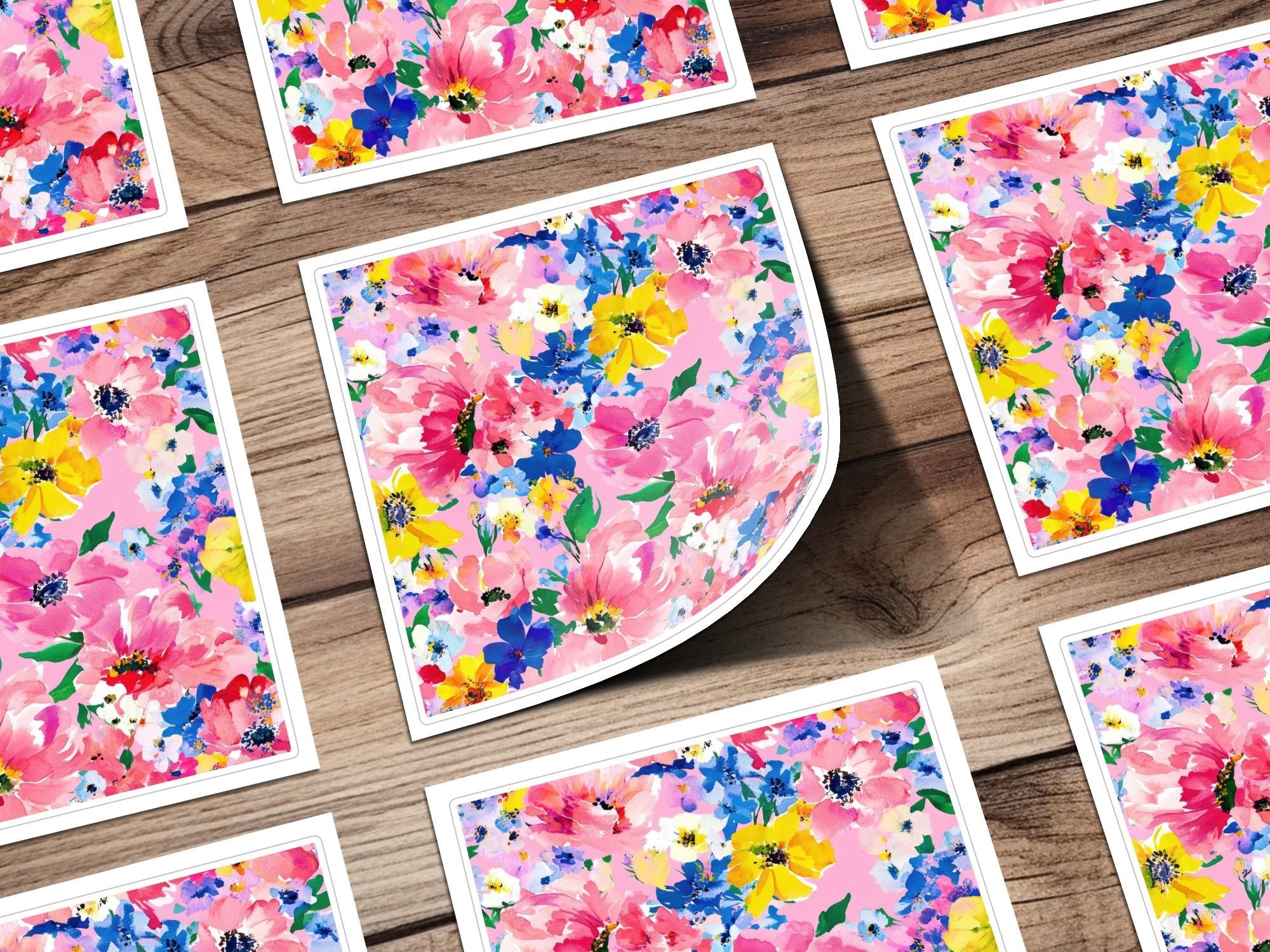 Floral Digital Paper, Watercolor Flowers Seamless Pattern, Colorful Floral Background, Pink Flower, Digital Download, Commercial Use - Moore and Mountain
