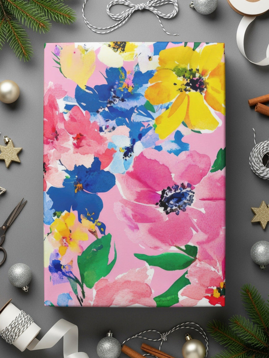 Floral Digital Paper, Watercolor Flowers Seamless Pattern, Colorful Floral Background, Pink Flower, Digital Download, Commercial Use - Moore and Mountain