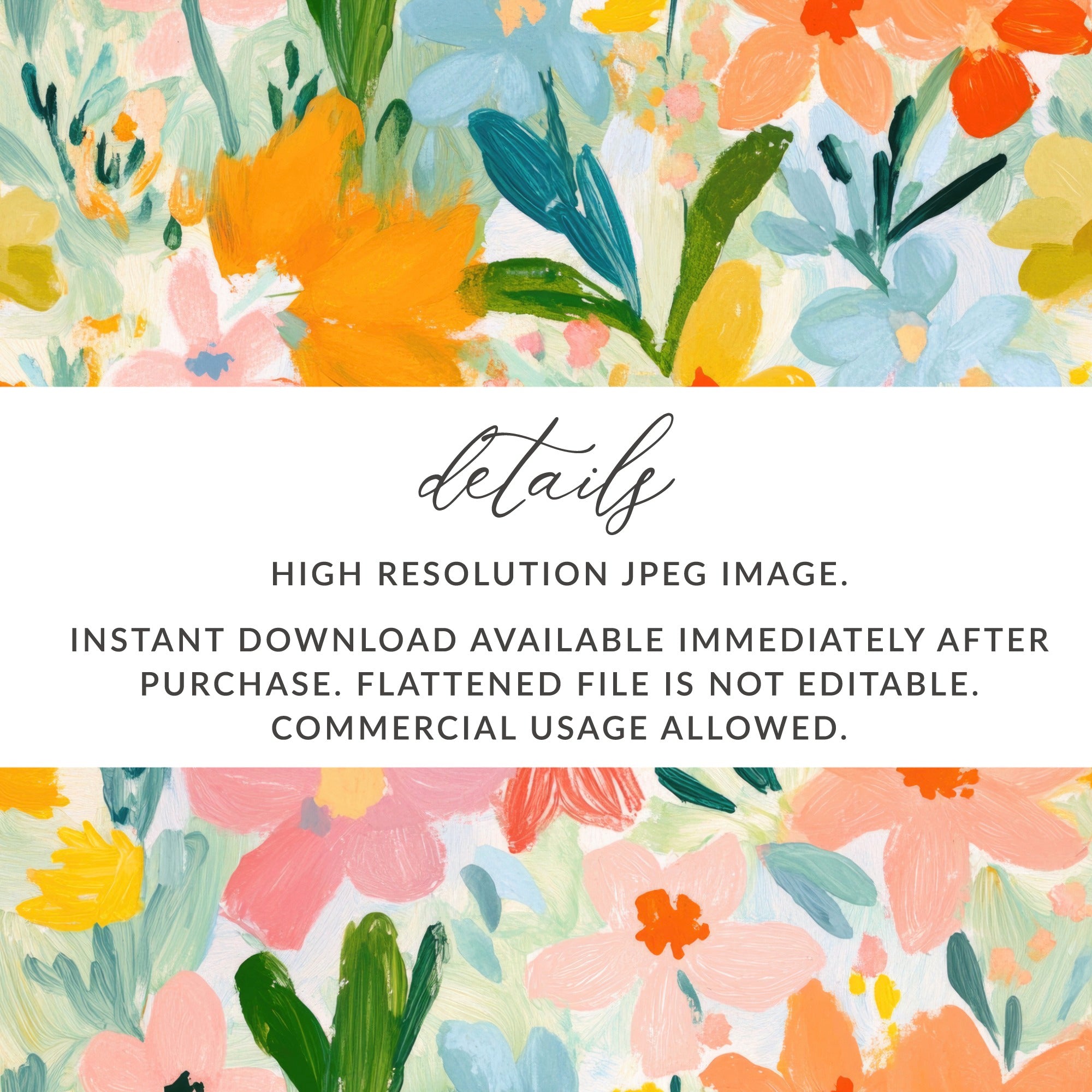 Floral High Resolution JPEG Image Instant Download