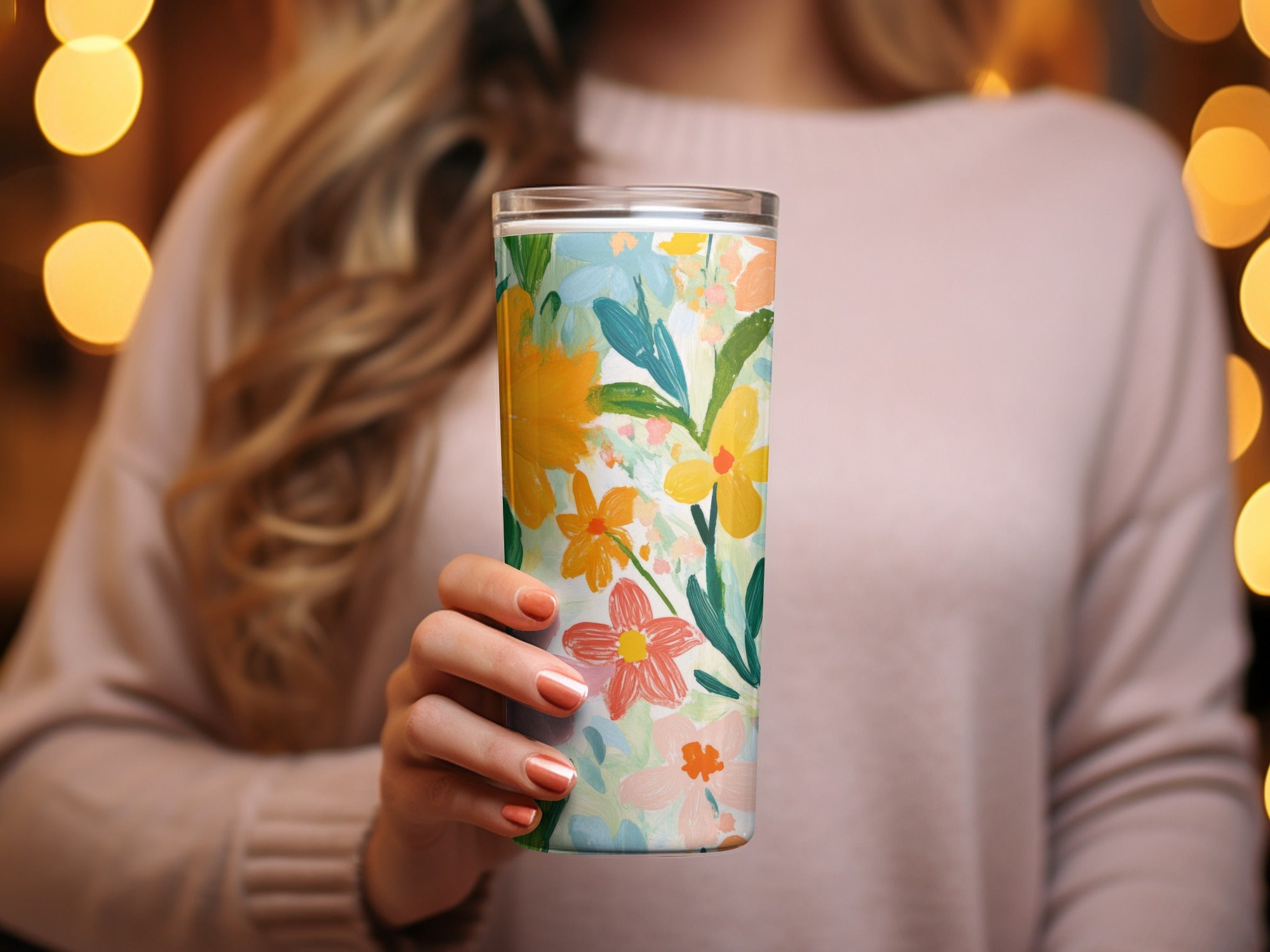 Colorful Floral Patterned Travel Mug for You