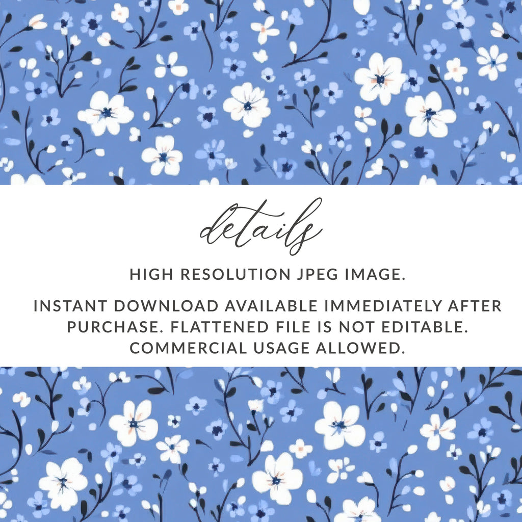 Blue Floral Pattern High Resolution JPEG Image Download