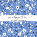 Elegant Blue Floral Seamless Pattern by Moore & Mountain