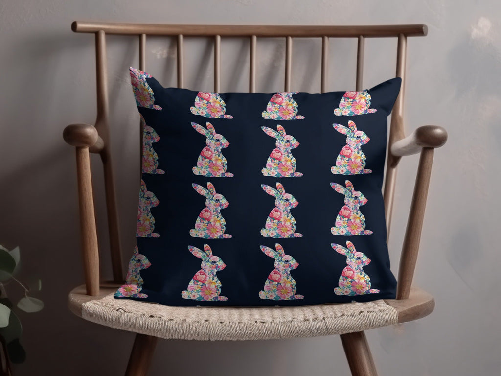 Floral Easter Bunny Silhouette Seamless Pattern Digital - Moore and Mountain