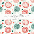Floral Heart Digital Paper, Seamless Pattern, Flower Digital Download, Scrapbook Paper, Fabric Design, Valentine's Day Pattern - Moore and Mountain