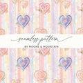 Floral Heart Digital Seamless Pattern, Pastel Colors Digital Paper Pack, Romantic Heart Backgrounds, Repeating Heart Print Digital - Moore and Mountain