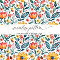 Floral Meadow with Ladybugs and Plants Digital Download | Nature - inspired Art Print - Moore and Mountain