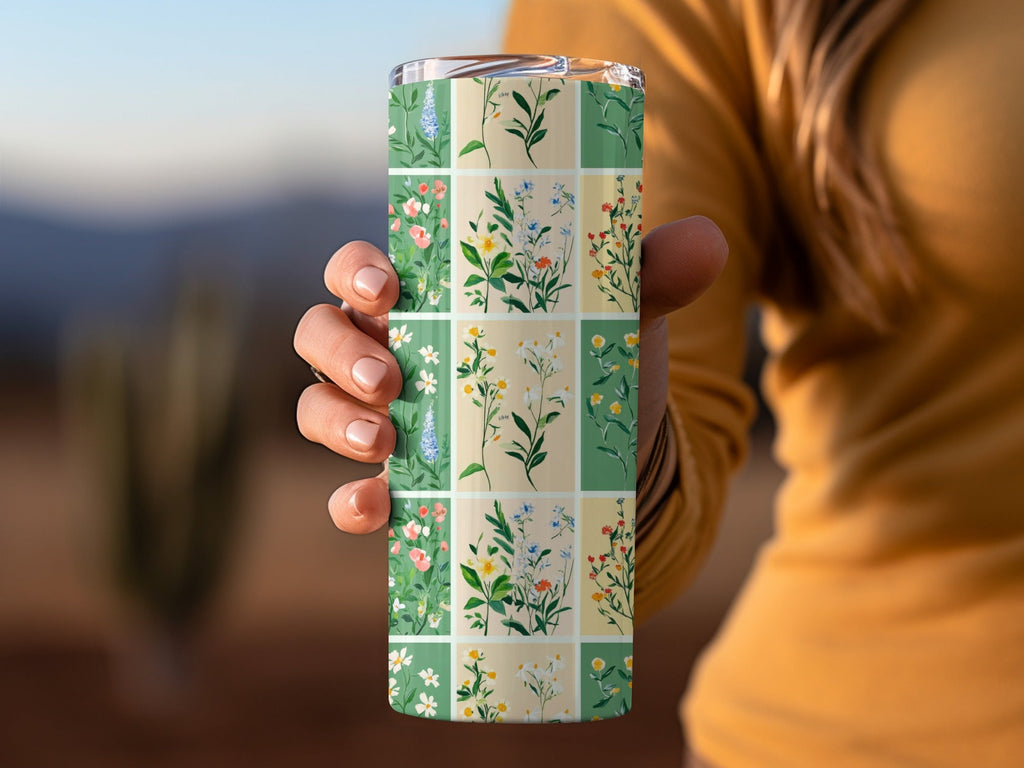 Floral Patchwork Background Grid of Flowers, Colorful Floral Pattern Squares Seamless Design Surface - Moore and Mountain