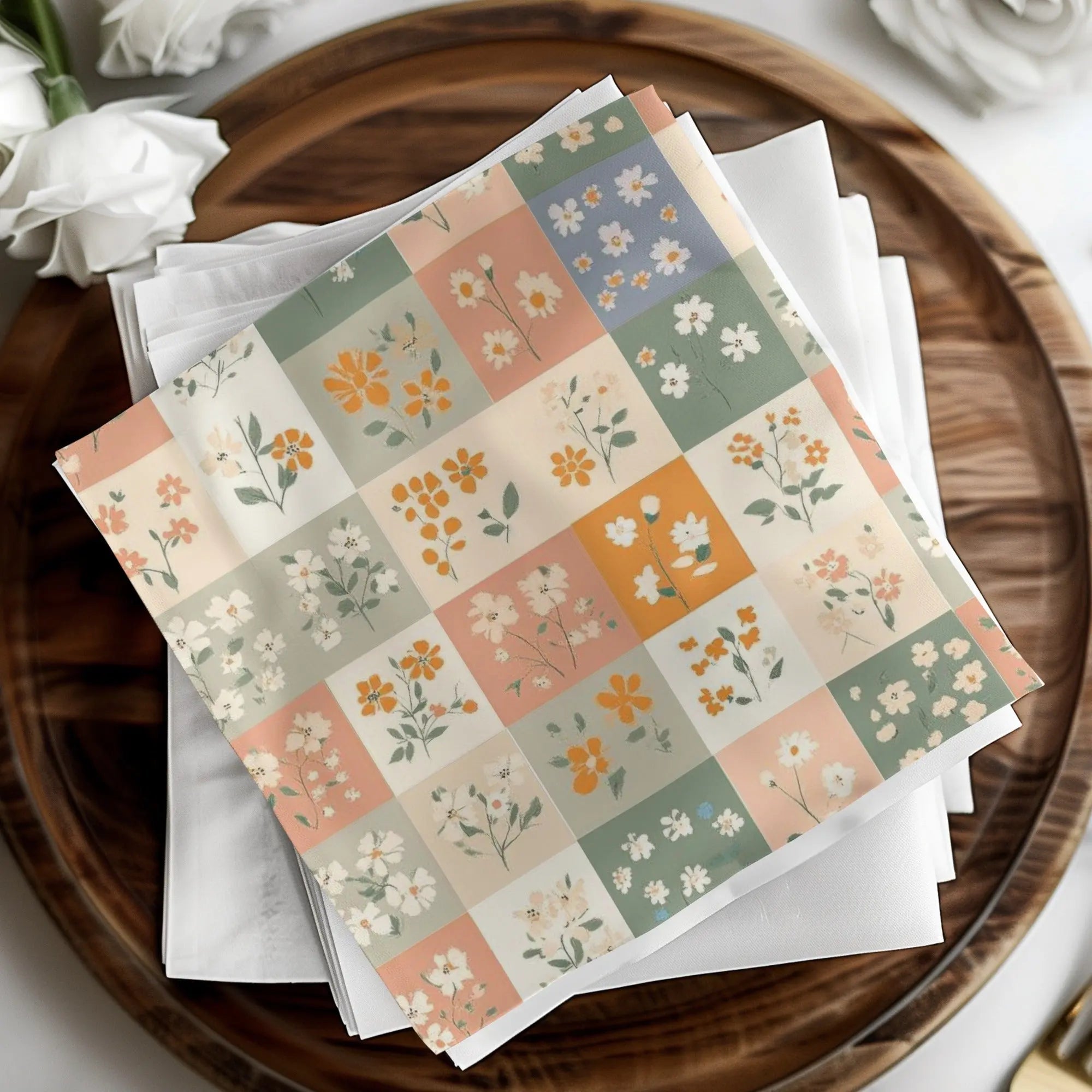 Floral Patchwork Digital Paper, Botanical Pattern, Seamless Flower Design, Fabric Print, Pastel Colors Digital, Printable Paper Ditsy Floral - Moore and Mountain
