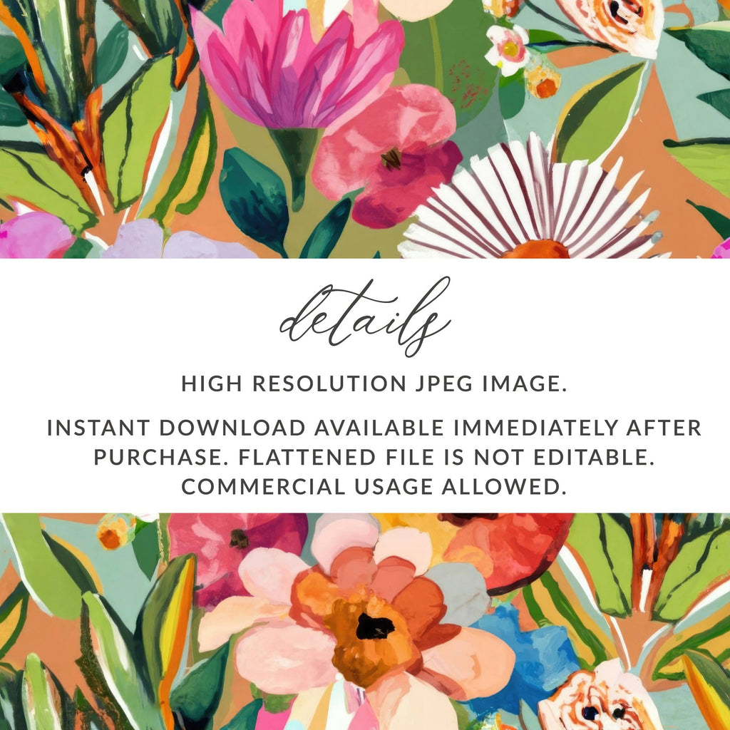 Floral Pattern Digital Paper, Botanical Clipart, Seamless Flower Background, Watercolor Art, Fabric Design, Scrapbook Paper, Digital - Moore and Mountain
