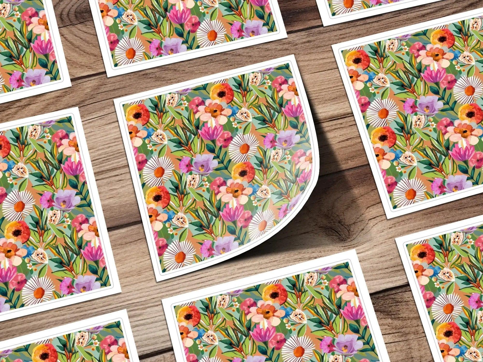 Floral Pattern Digital Paper, Flower Seamless Pattern Design, Spring Summer Fabric Design, Scrapbook Paper, Commercial Use, POD License - Moore and Mountain