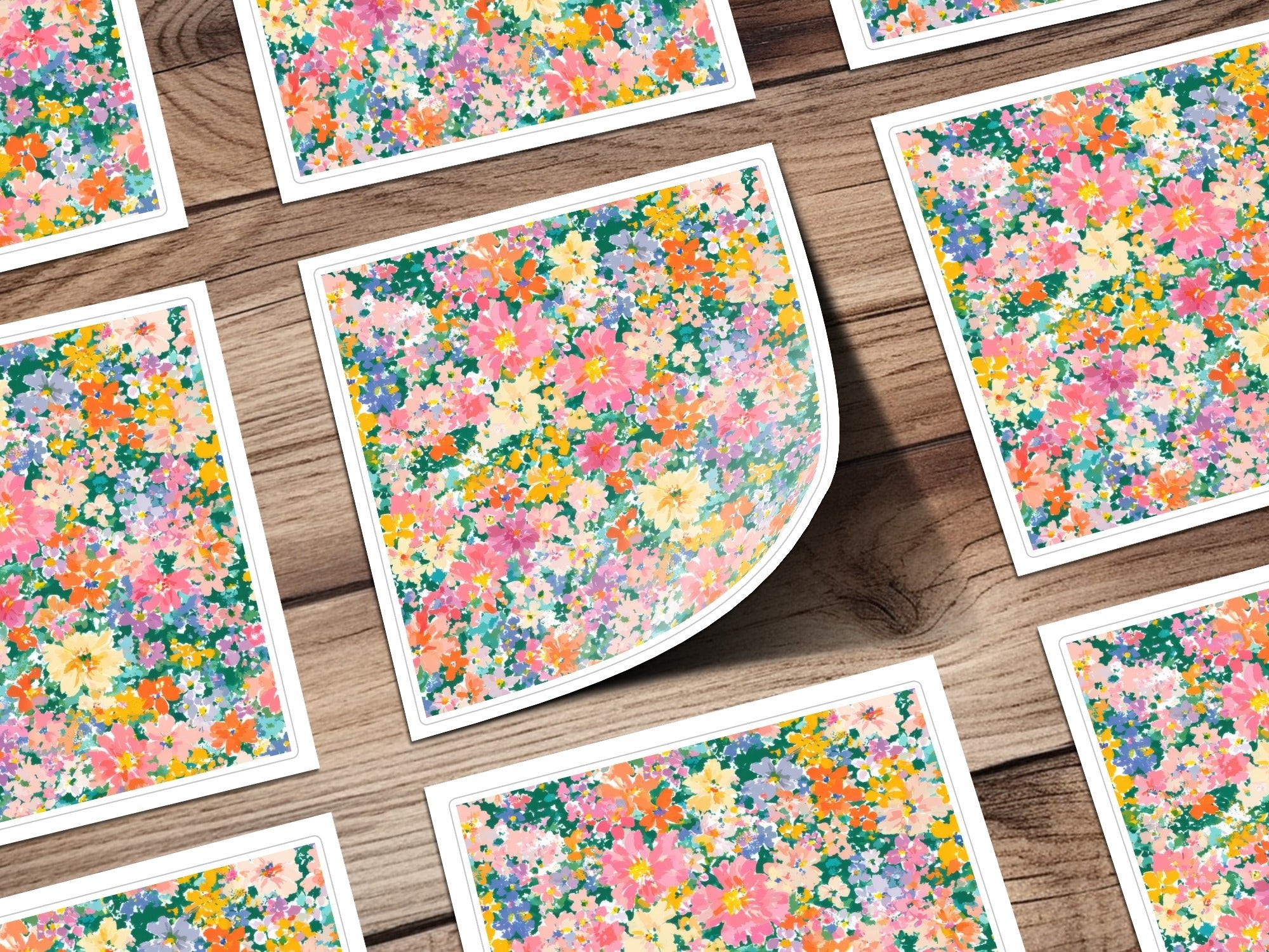 Floral Pattern Digital Paper, Seamless Flower Background, Colorful Fabric Design, Watercolor Flower Digital Download, Scrapbook Paper - Moore and Mountain