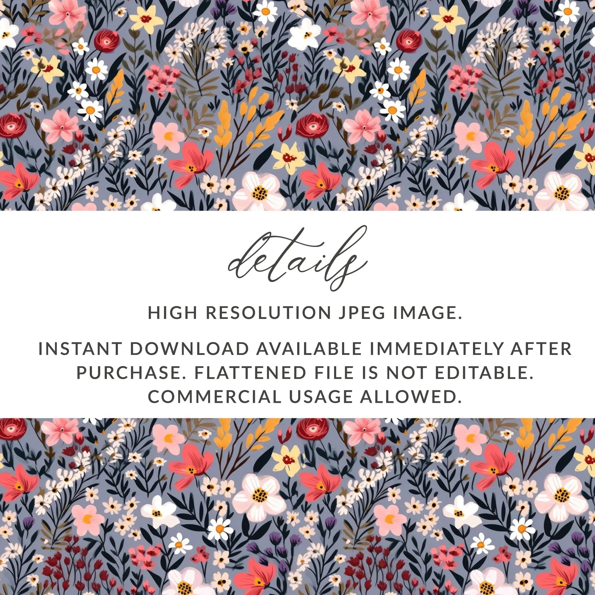 Floral Pattern Digital Paper, Seamless Flower Design, Spring Blossom Repeat, Printable Scrapbook Paper, Floral Background - Moore and Mountain