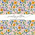 Floral Pattern Digital Paper, Seamless Flower Pattern, Pansy Flower Design, Fabric Pattern, Digital Download, Commercial Use - Moore and Mountain