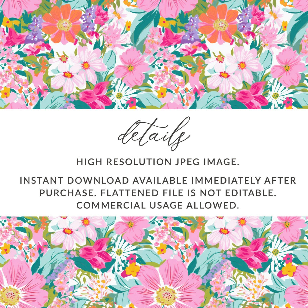 Floral Pattern Digital Paper, Watercolor Flower Seamless Pattern, Pastel Floral Designs, Flower Backgrounds, Scrapbook Paper, Print, Fabrics - Moore and Mountain