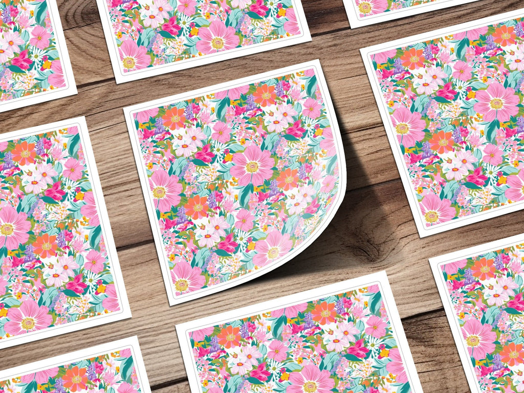 Floral Pattern Digital Paper, Watercolor Flower Seamless Pattern, Pastel Floral Designs, Flower Backgrounds, Scrapbook Paper, Print, Fabrics - Moore and Mountain
