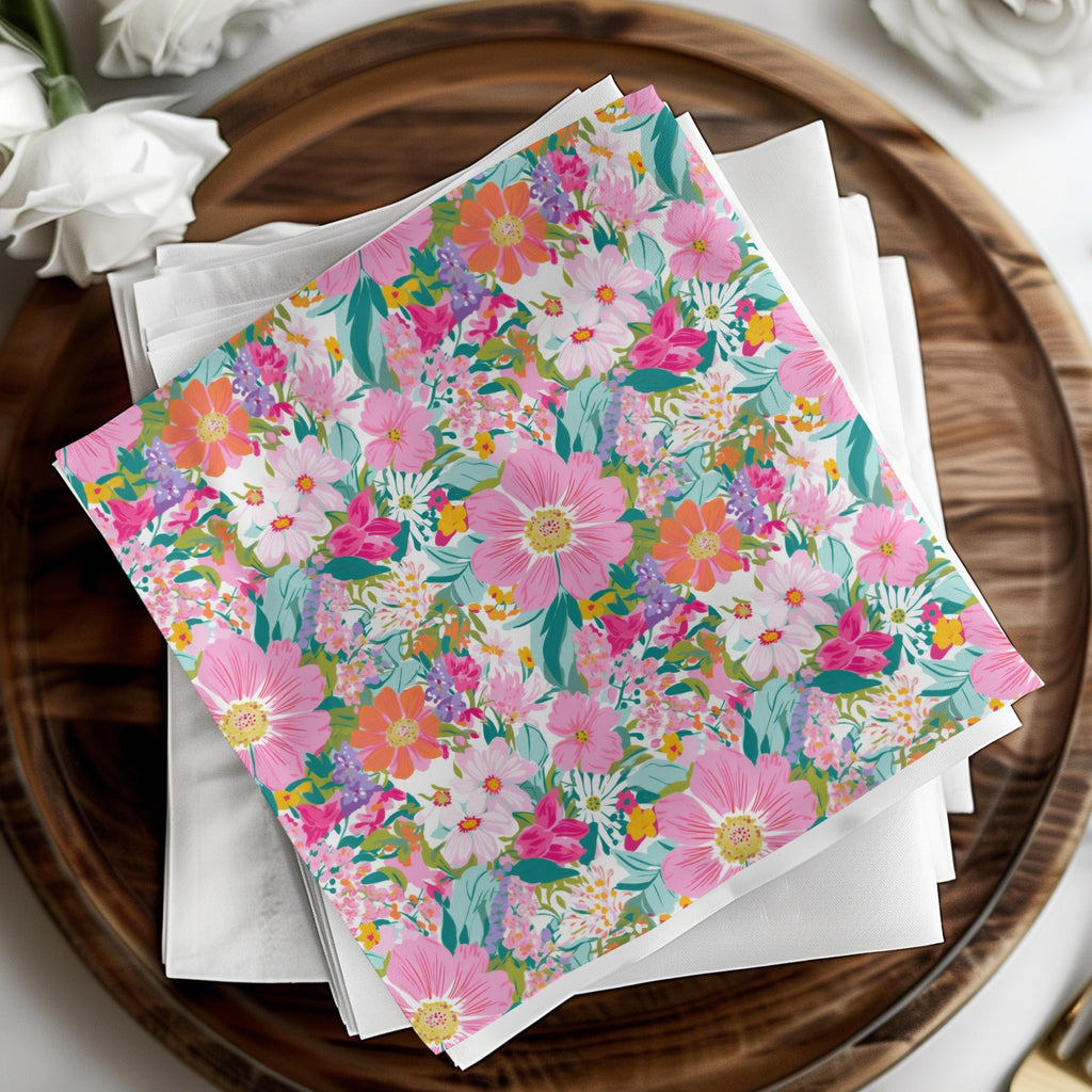 Floral Pattern Digital Paper, Watercolor Flower Seamless Pattern, Pastel Floral Designs, Flower Backgrounds, Scrapbook Paper, Print, Fabrics - Moore and Mountain