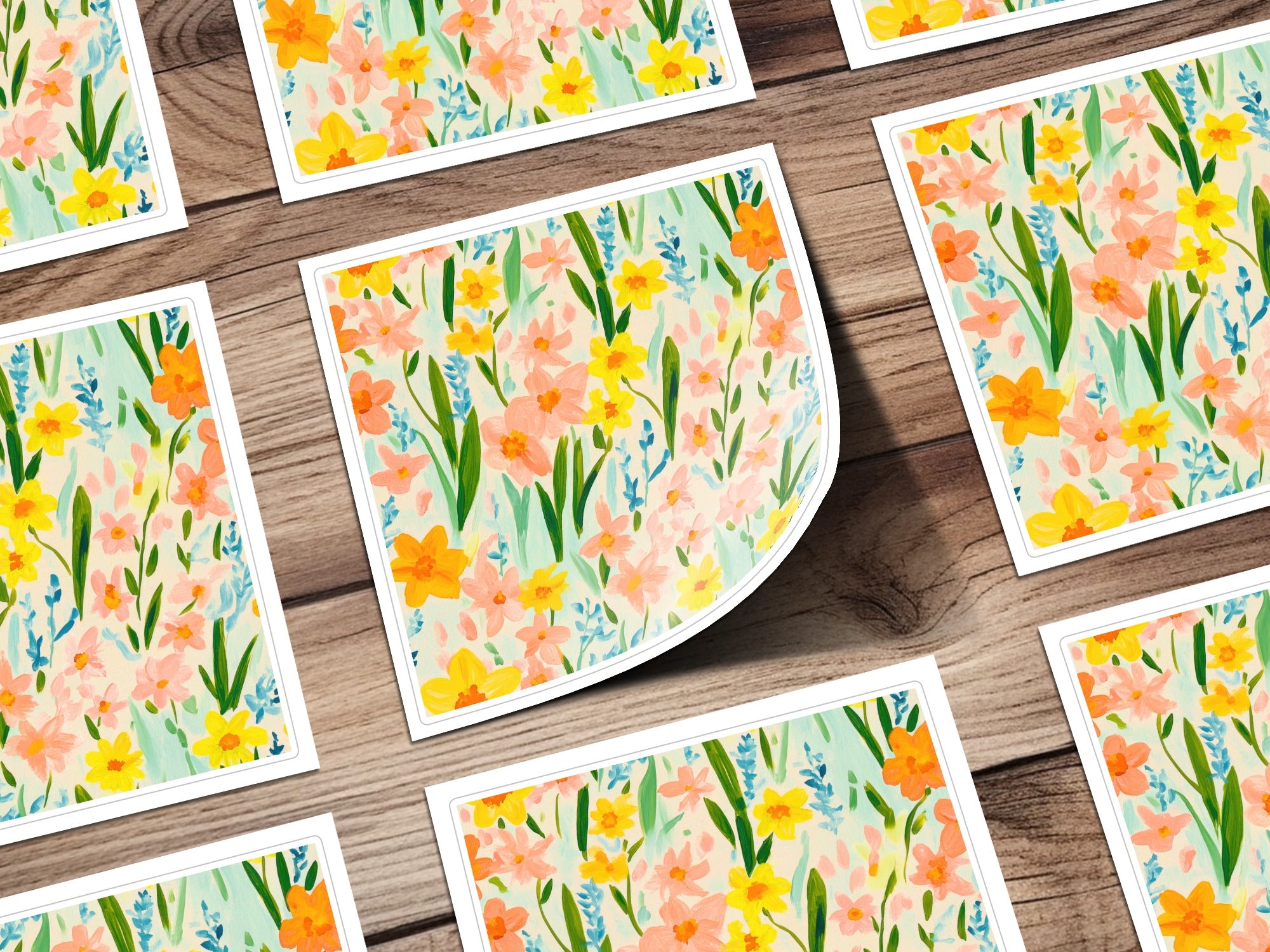 Colorful Vibrant Floral Pattern Art Print for Decoration