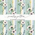 Floral Pattern Digital, Pastel Flowers, Seamless Design, Anemone Print, Surface Pattern, Digital Paper for Fabric, Commercial Use - Moore and Mountain