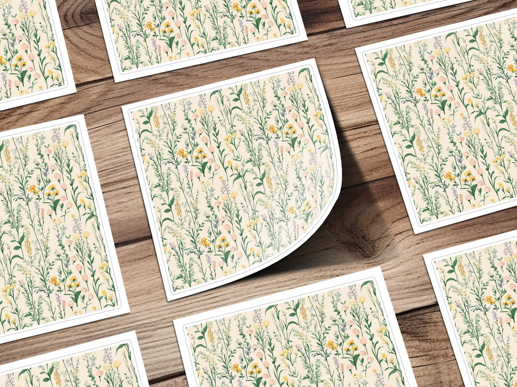 Floral Pattern Digital, Wildflower Seamless Design, Botanical Print JPG, Two Scale Repeat, Fabric Design, Paper Craft, Scrapbooking - Moore and Mountain