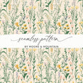 Floral Pattern Digital, Wildflower Seamless Design, Botanical Print JPG, Two Scale Repeat, Fabric Design, Paper Craft, Scrapbooking - Moore and Mountain