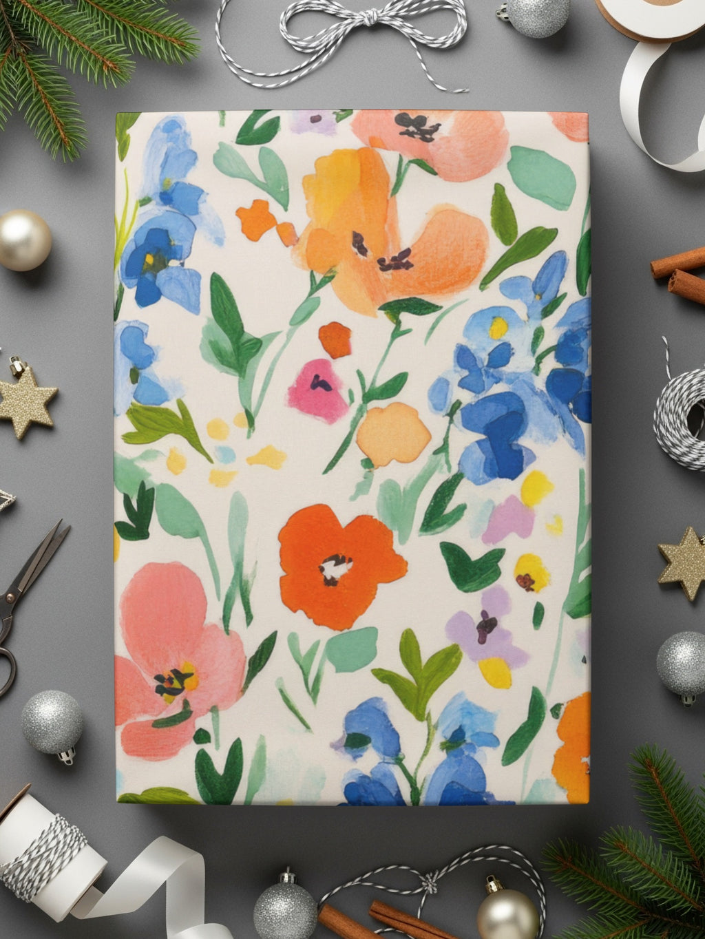 Colorful Floral Gift Wrapping Paper for Special Occasions