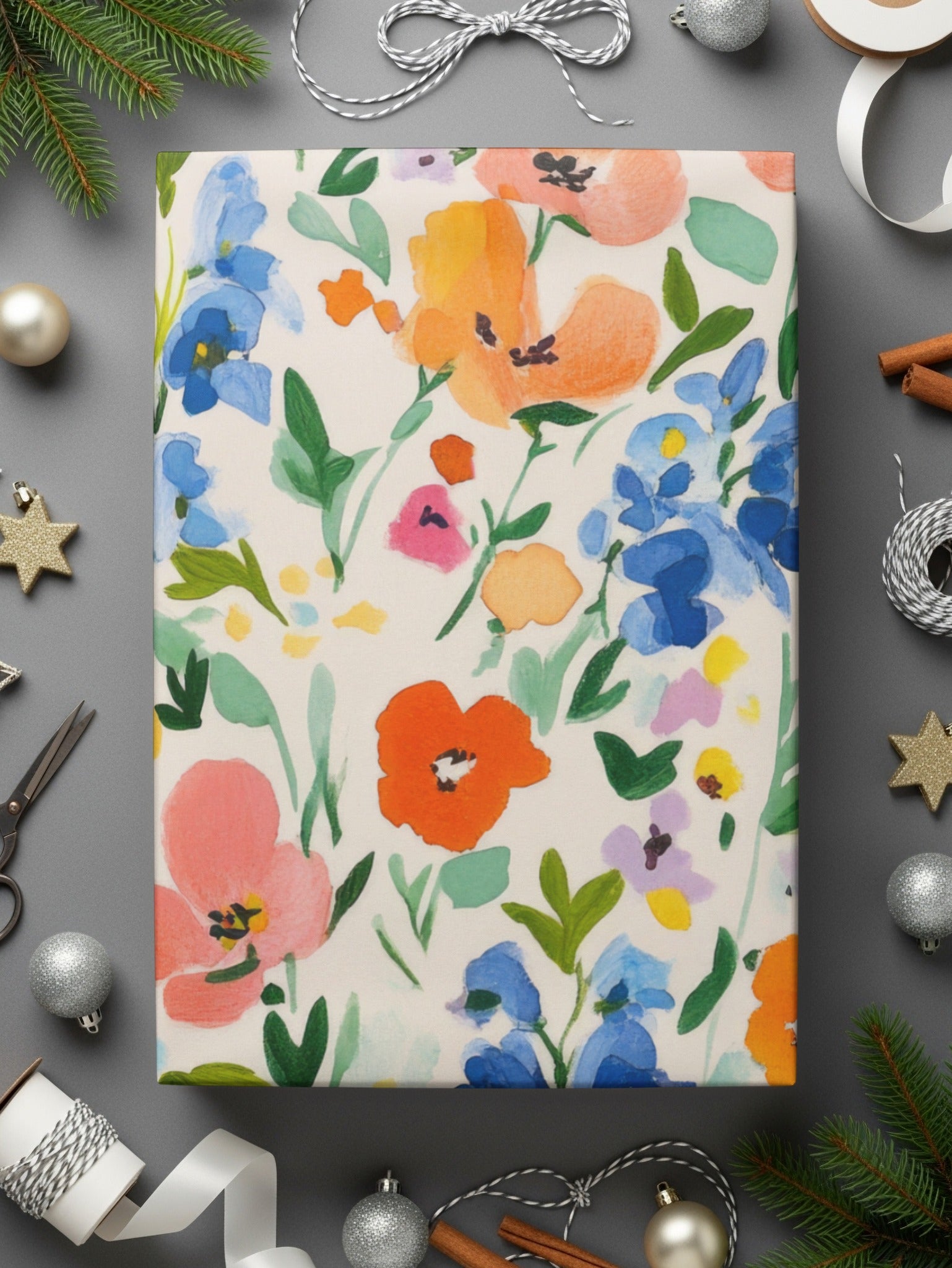 Colorful Floral Gift Wrapping Paper for Special Occasions