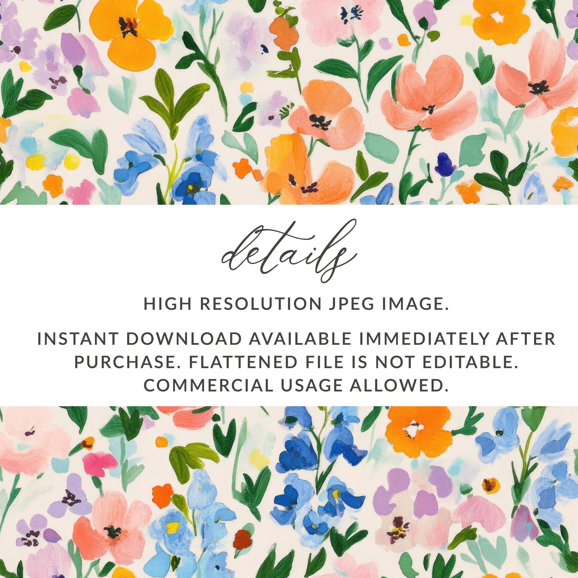 High Resolution Floral Pattern Instant Download Product