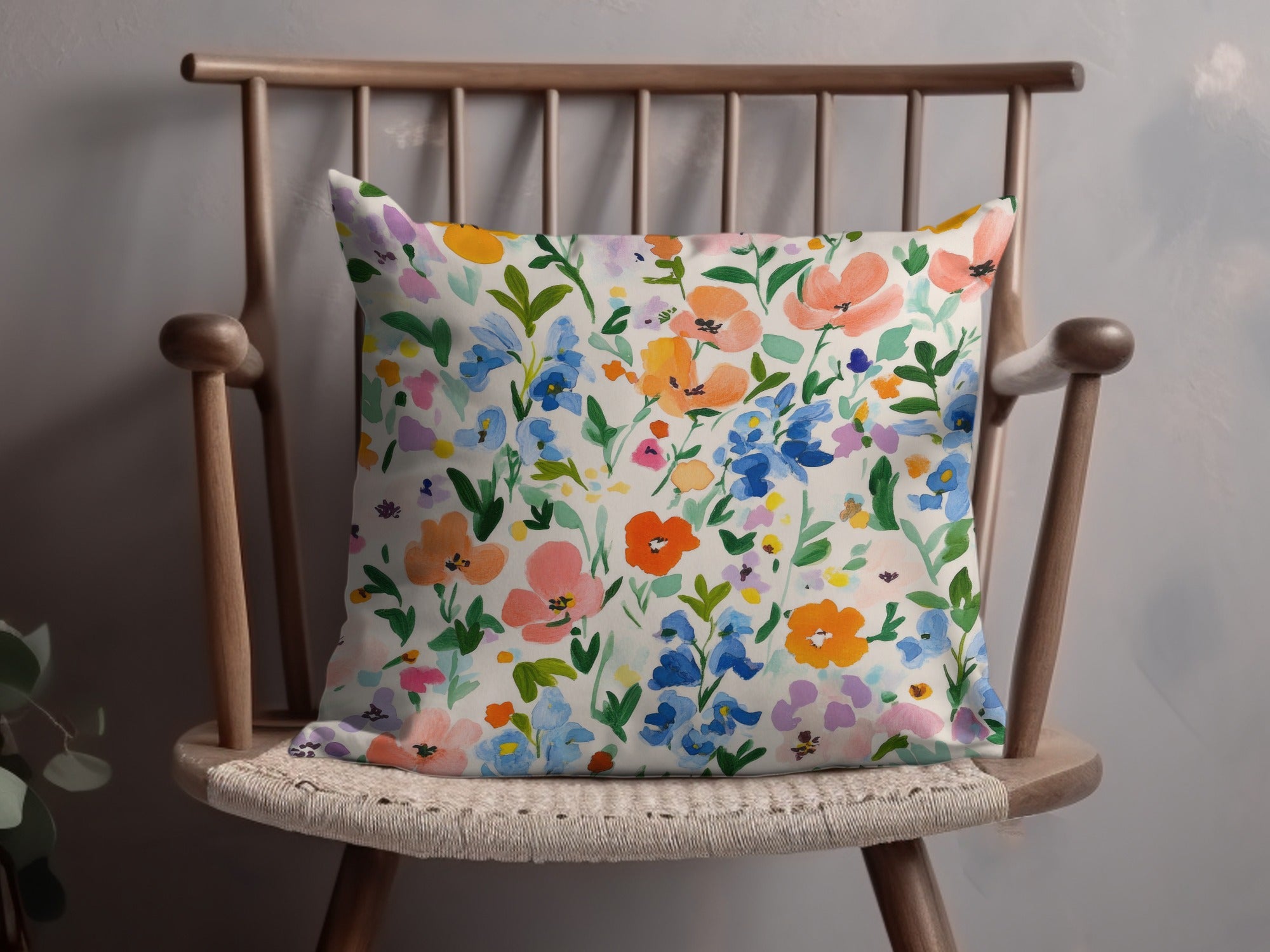 Floral Pattern Decorative Throw Pillow for Home Decor