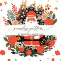 Floral Santa Claus Digital Seamless Pattern, Christmas JPEG Image, Holiday Digital Paper, Festive Design, Cute Santa Print, Repeat Pattern - Moore and Mountain