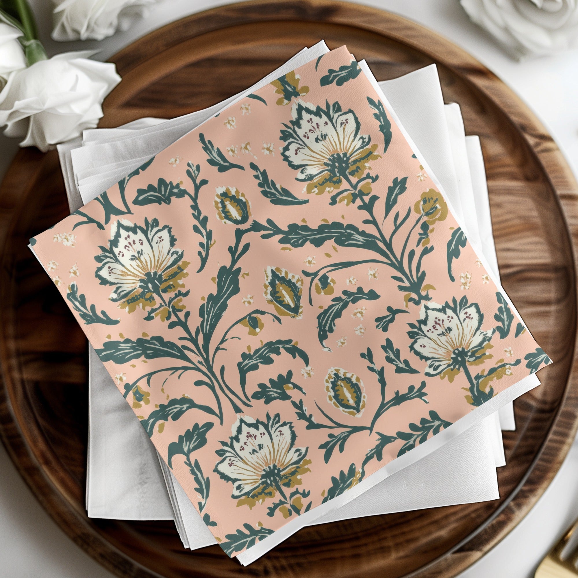 Floral Seamless Indian Pattern with Delicate Vines Design - Moore and Mountain