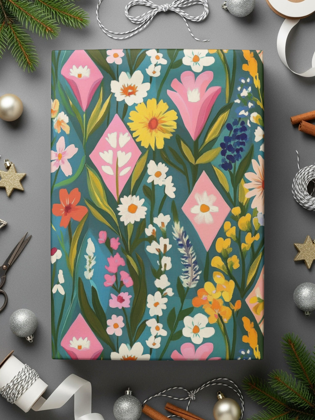 Vibrant Floral Pattern Gift Wrap for All Occasions