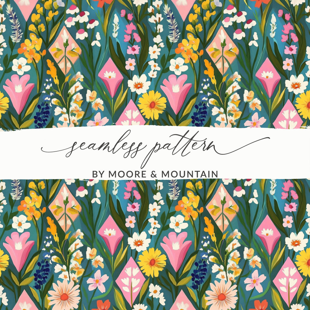 Colorful Floral Seamless Pattern by Moore & Mountain