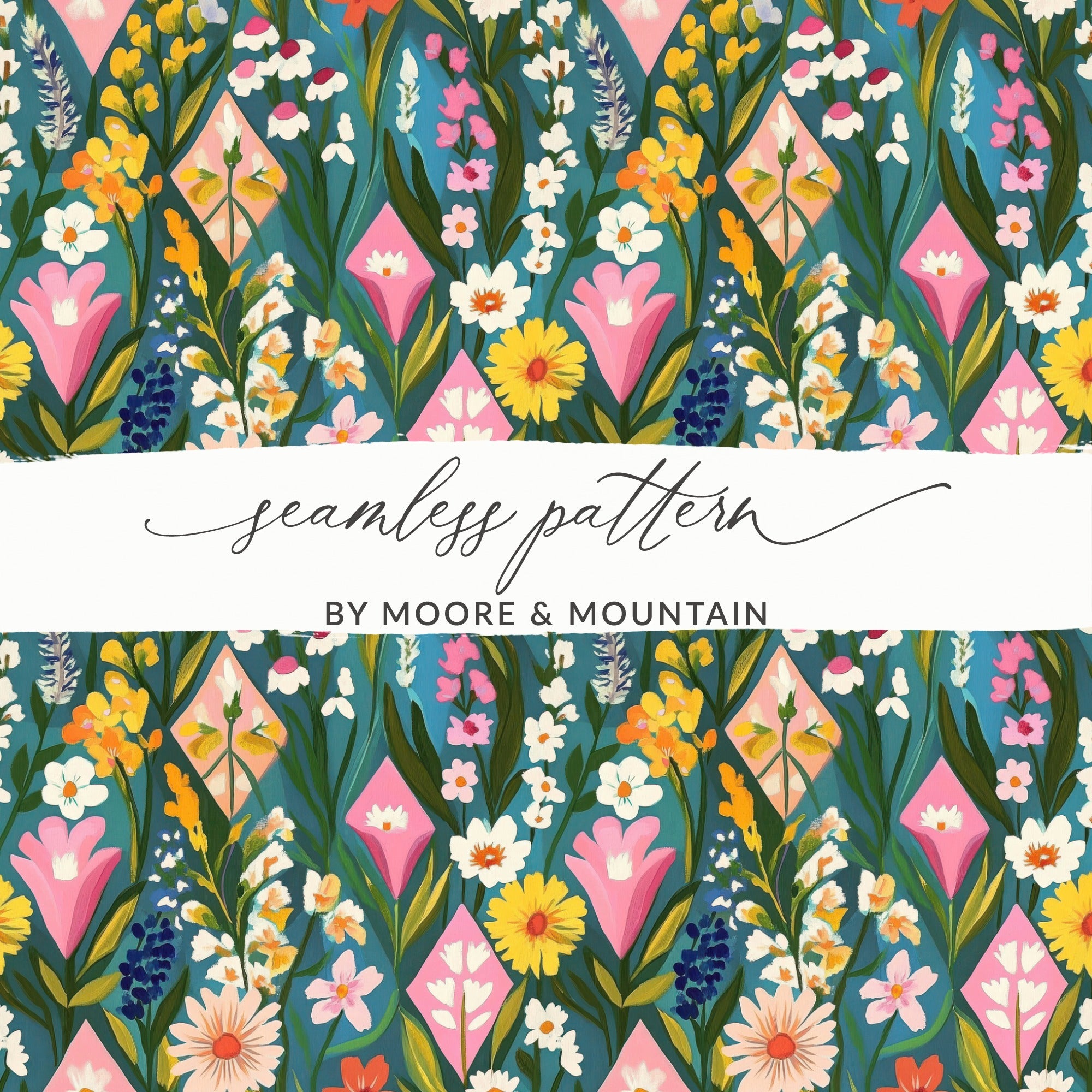 Colorful Floral Seamless Pattern by Moore & Mountain
