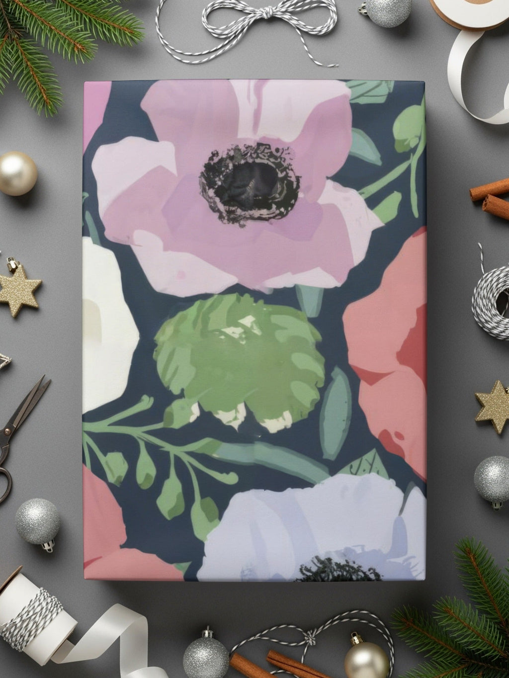 Floral Seamless Pattern, Anemone Flower, Digital Paper Pack, Fabric Design, Watercolor Style, Surface Pattern, Downloadable, Print Ready - Moore and Mountain