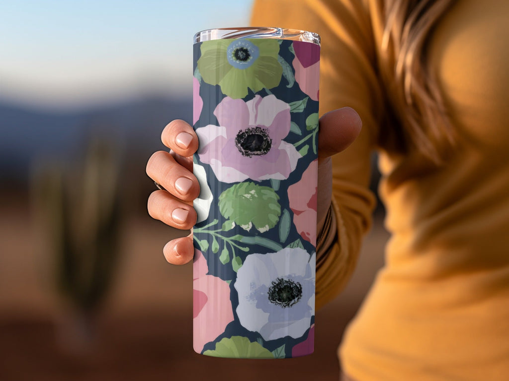 Floral Seamless Pattern, Anemone Flower, Digital Paper Pack, Fabric Design, Watercolor Style, Surface Pattern, Downloadable, Print Ready - Moore and Mountain
