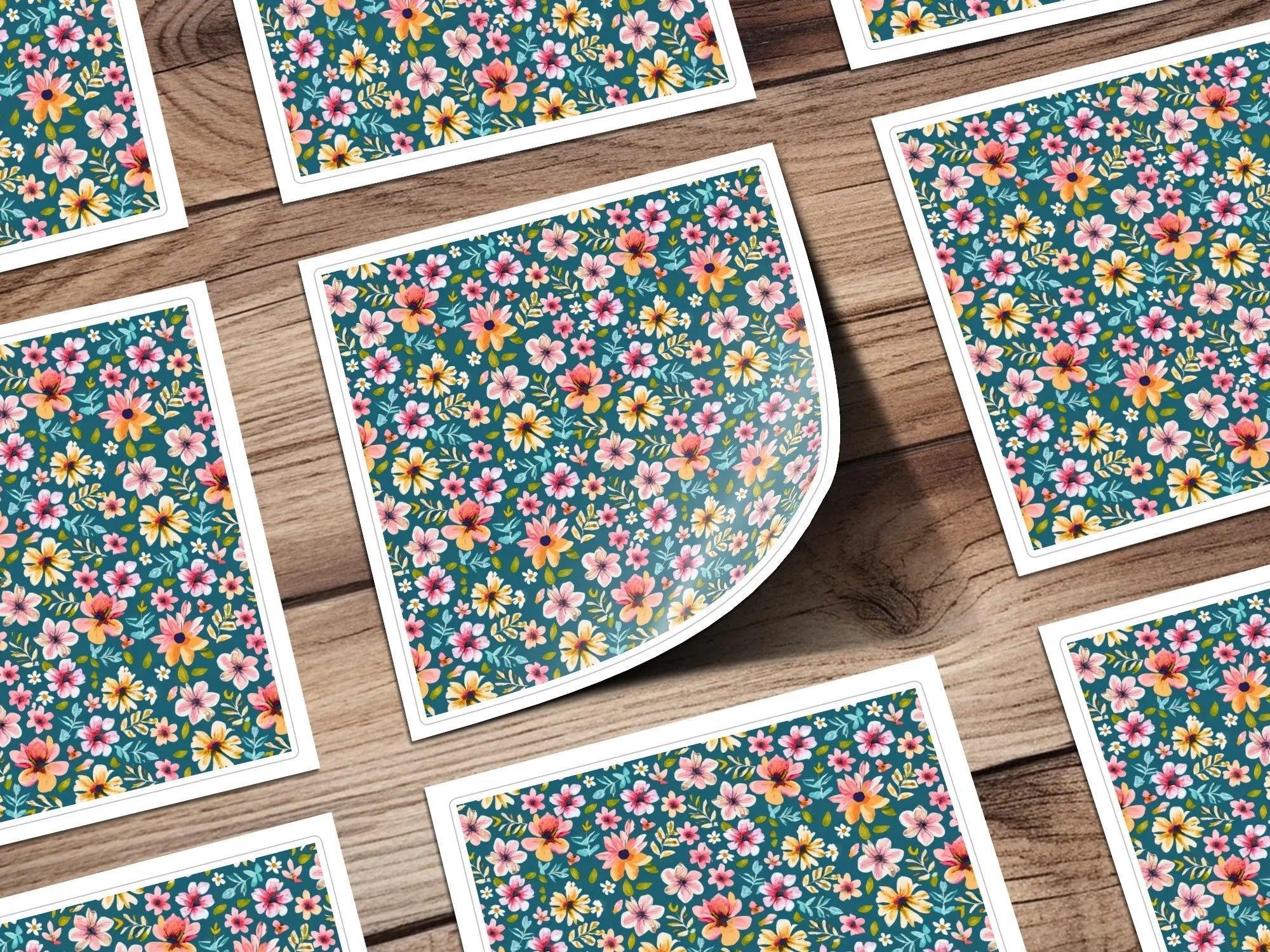 Floral Seamless Pattern, Botanical Digital Paper, Flower Repeat Design, Fabric Print Digital Download, Commercial Use, 2 JPEG Scales - Moore and Mountain