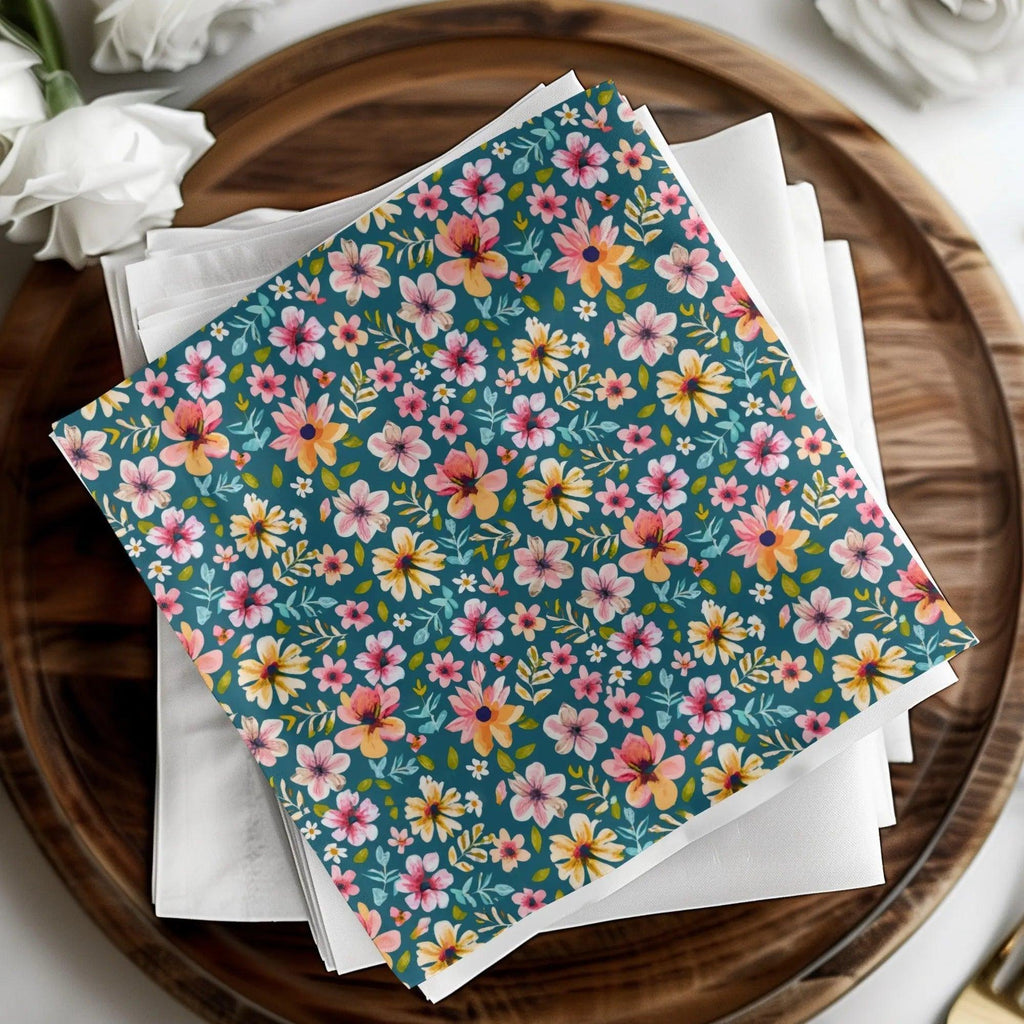 Floral Seamless Pattern, Botanical Digital Paper, Flower Repeat Design, Fabric Print Digital Download, Commercial Use, 2 JPEG Scales - Moore and Mountain