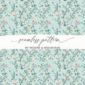 Floral Seamless Pattern, Chinoiserie Digital Paper, Elegant Flower Design, Printable Fabric Pattern, Vintage Backgrounds, Digital - Moore and Mountain