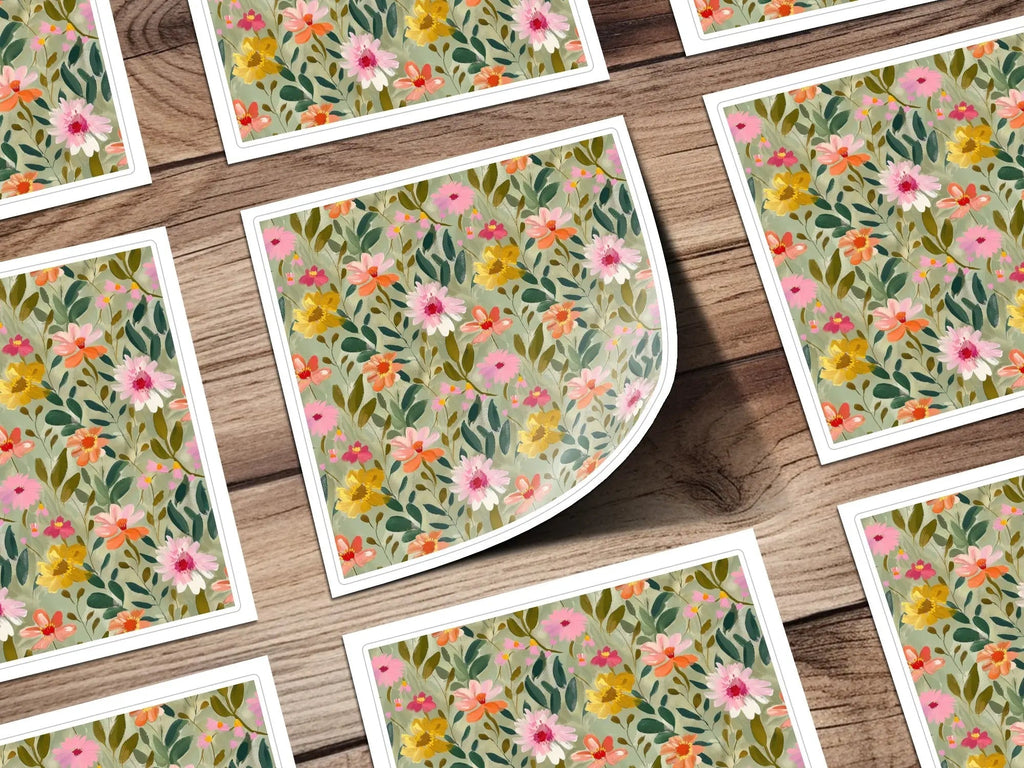 Floral Seamless Pattern Digital, Botanical Illustration, Flower Garden Print, Watercolor Texture, Fabric Design, Repeat Pattern, Digital - Moore and Mountain