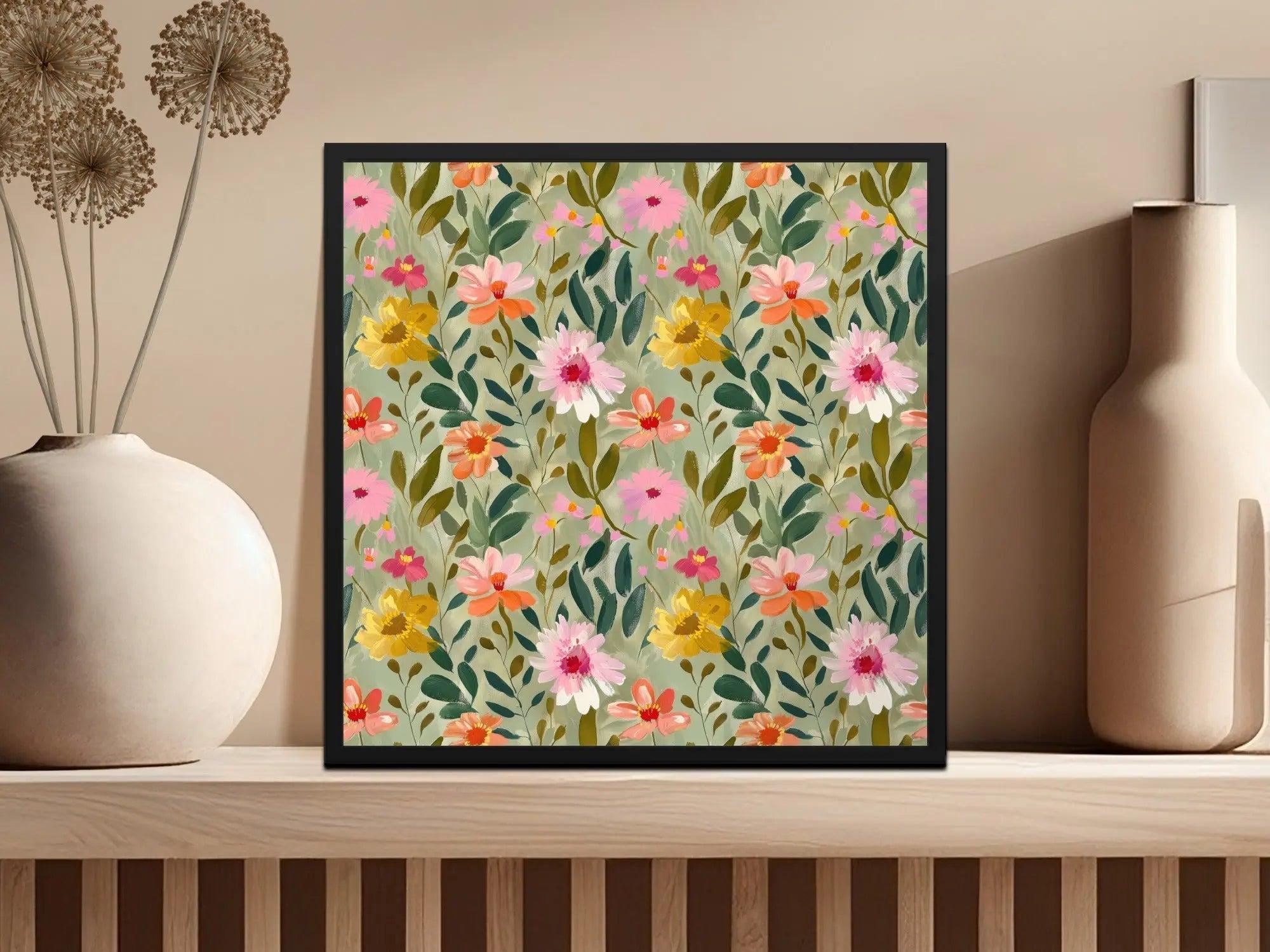 Floral Seamless Pattern Digital, Botanical Illustration, Flower Garden Print, Watercolor Texture, Fabric Design, Repeat Pattern, Digital - Moore and Mountain