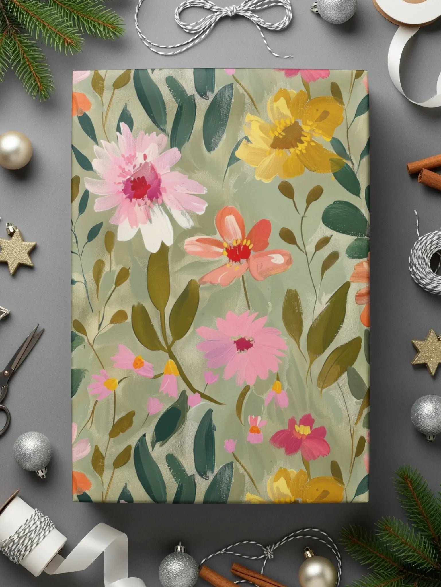 Floral Seamless Pattern Digital, Botanical Illustration, Flower Garden Print, Watercolor Texture, Fabric Design, Repeat Pattern, Digital - Moore and Mountain