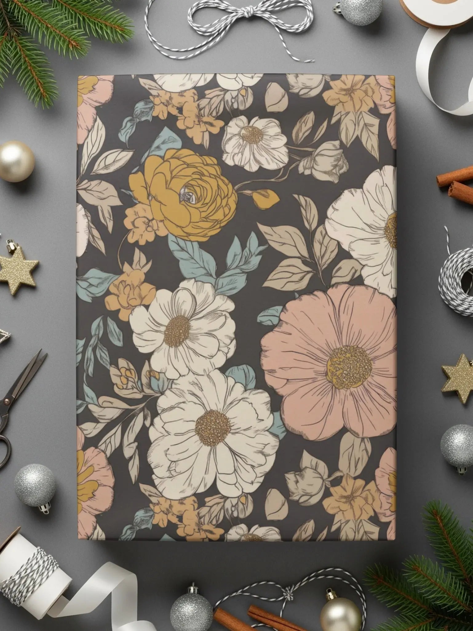 Floral Seamless Pattern Digital, Botanical Surface Design, Flower Illustration, Commercial Use, Print on Demand, Digital - Moore and Mountain