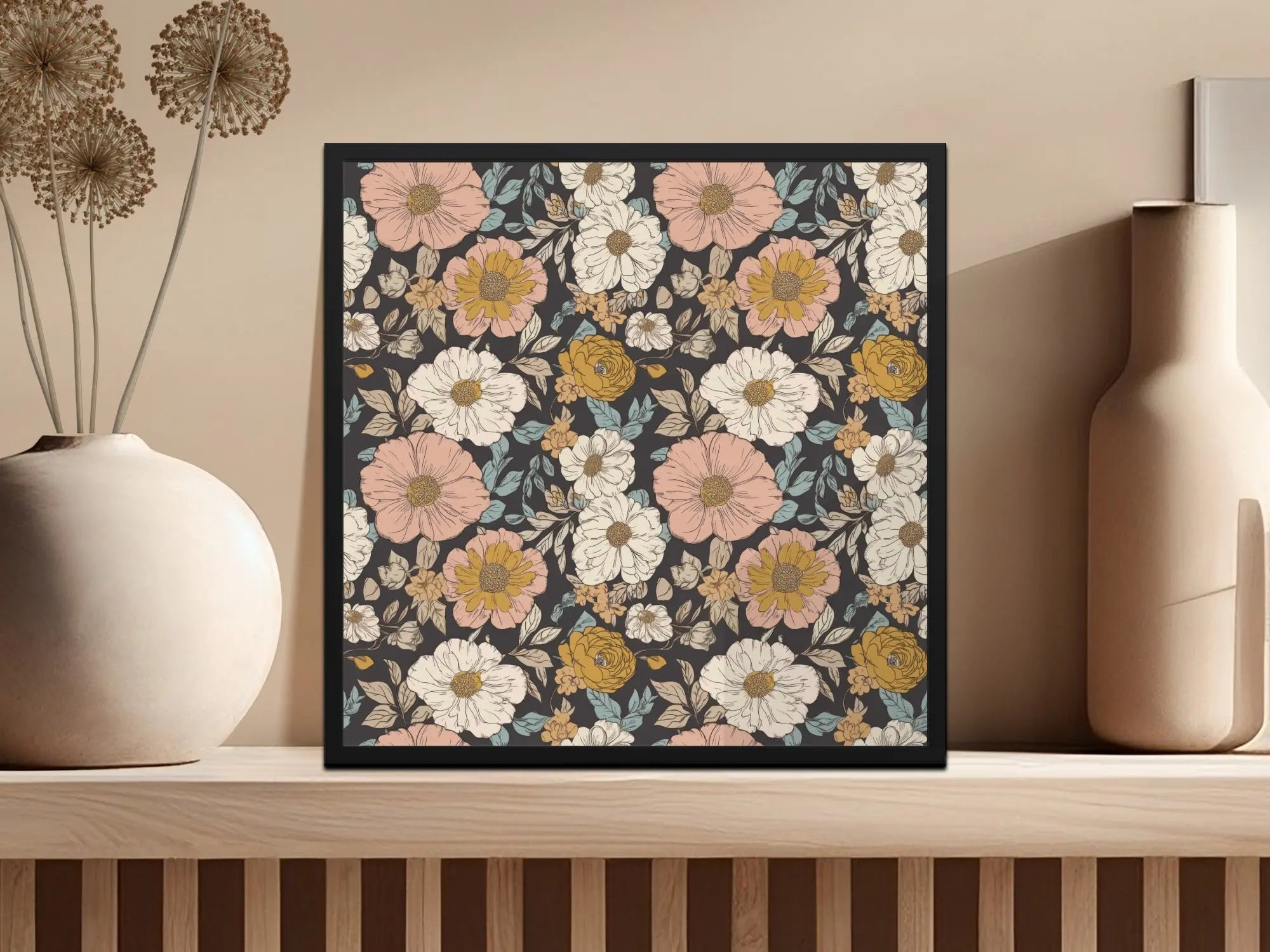 Floral Seamless Pattern Digital, Botanical Surface Design, Flower Illustration, Commercial Use, Print on Demand, Digital - Moore and Mountain
