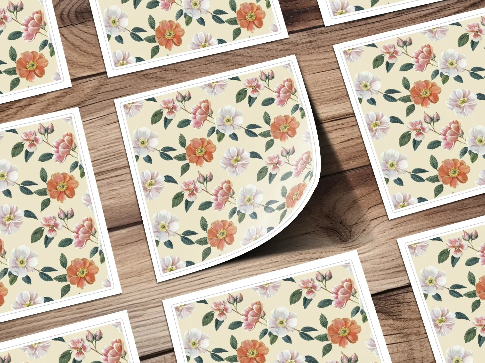 Floral Seamless Pattern Digital, Dog Rose Flower, Vintage Botanical, Repeat Pattern, Printable Fabric Design, Digital Paper Download - Moore and Mountain